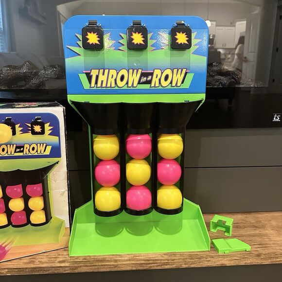 Vintage 90s Throw in a Row Game 1992 Neon Tic Tac Toe Ball Toss Works + Box RARE - Picture 6 of 8